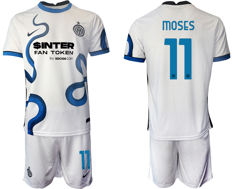 Men 2021-2022 Club Inter Milan away white #11 Soccer Jersey->inter milan jersey->Soccer Club Jersey
